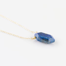 GEMSPLACE Lapis Lazuli fancy Hexagon Necklace, Healing Crystal Gemstone Pendant Necklaces, Natural Spiritual Reiki Stone Jewelry for Friends