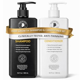 Set de champú y acondicionador para el crecimiento del cabello: sin sulfato para el crecimiento del cabello, activador de raíces, champú espesante par
