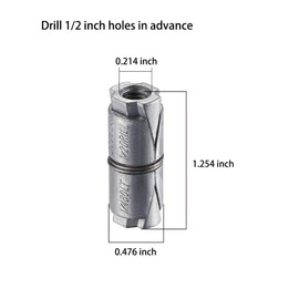 Wensilon (25 pcs) 1/4x1-1/4 Outer diameter1/2 Double Expansion Anchor, Zinc Plated Double Expansion Shield Anchors, Double Expansion Shields,for Masonry, Concrete, Brick or Block