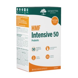 Genestra Brands - HMF Intensive 50 - Shelf Stable Probiotics to Supplement the Normal Intestinal Microbiota Following Antibiotic Therapy - 30 Vegetarian Capsules