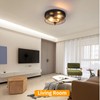foucasal Black Flush Mount Ceiling Light with Seeded Glass Shade,
