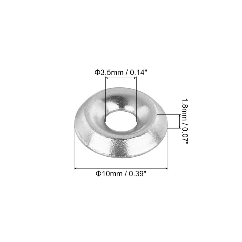 sourcing map #4 304 Stainless Steel Cup Washer Countersunk for