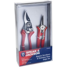 Spear and Jackson CUTTINGSET6 Bypass Secateurs and Floral Snips Set (Twin Set), 15.5 cm*27.2 cm*4.0 cm