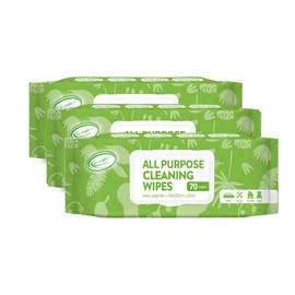 Air Jungles All Purpose Car and Home Cleaning Wipes 70 Count (Pack of 3), Extra Large 8" x 10" Size Cleaner Wipes for Car Interior Household Appliance Yoga Mat Desk Gym Equipment Couch Desk & Fabric