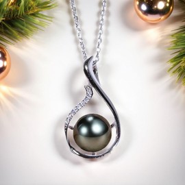 CASACATE Gifts for Women Wife-Black-zirconia bead- S925 sterling silver Necklace-Gift for Wife Wedding Birthday Anniversary Jewelry-Mom Day Gifts for Mom Women Valentines Christmas Day
