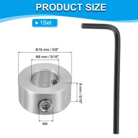 PATIKIL 5/16" Bore Shaft Collar, 304 Stainless Steel Shaft Locking Collars 5/8" OD Landing Gear Stopper Wheel Collar with M4 Double Set Screw for Drive Shafts Automotive Industrial