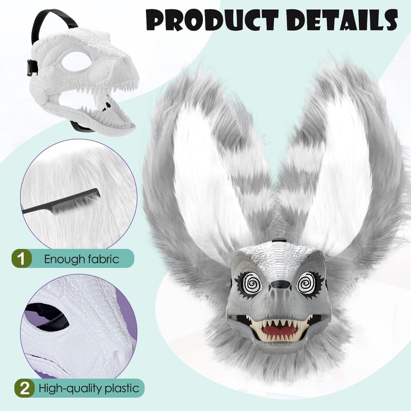 Seenelling 13 Pcs DIY Dino Mask Kit Hard Plastic Dinosaur