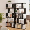 SILKYDRY 5-Tier Geometric Bookshelf, Freestanding Room Divider Bookcase, S-Shaped Decorative