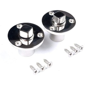 Mxeol Boat Garboard Drain Plug Marine Stainless Steel W/Screws Pair