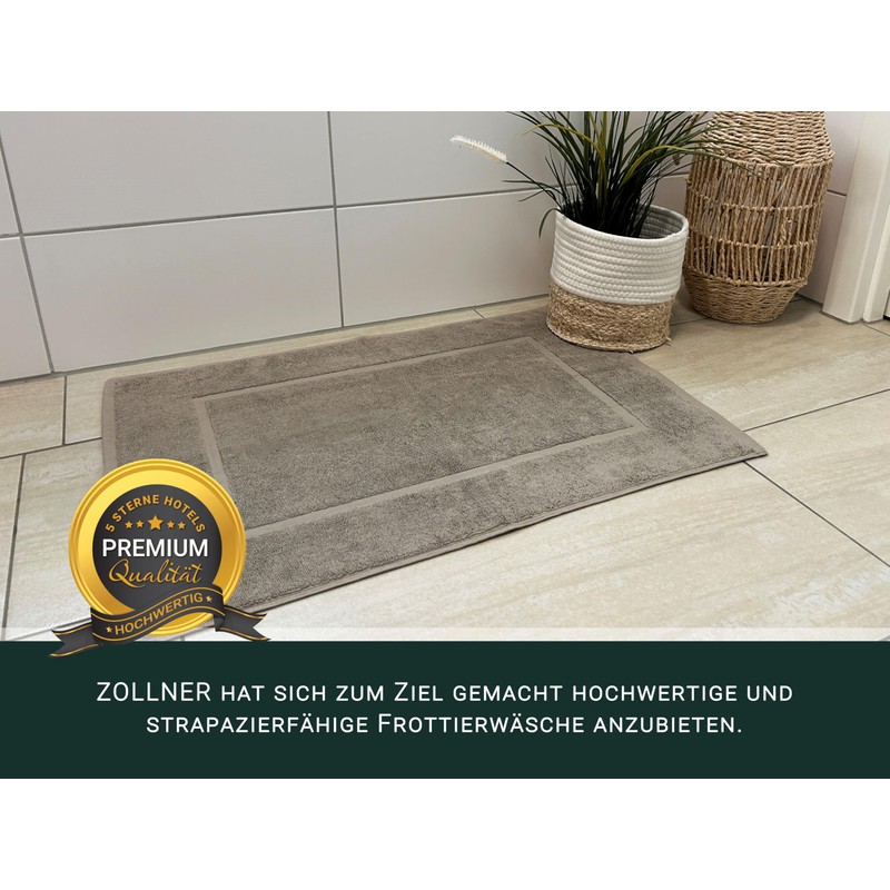 ZOLLNER Set of 2 Bath Mats – Coloured 100% Cotton,