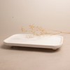 Travertine Marble Footed Tray in White Marble or Silver Travertine
