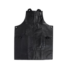 One Size Fits Utility Apron | Adjustable Cross-Back Straps | Multi-Use Shop Apron With Tool Pockets By Aaron Leather Goods, Black, 26 x 35 Inch