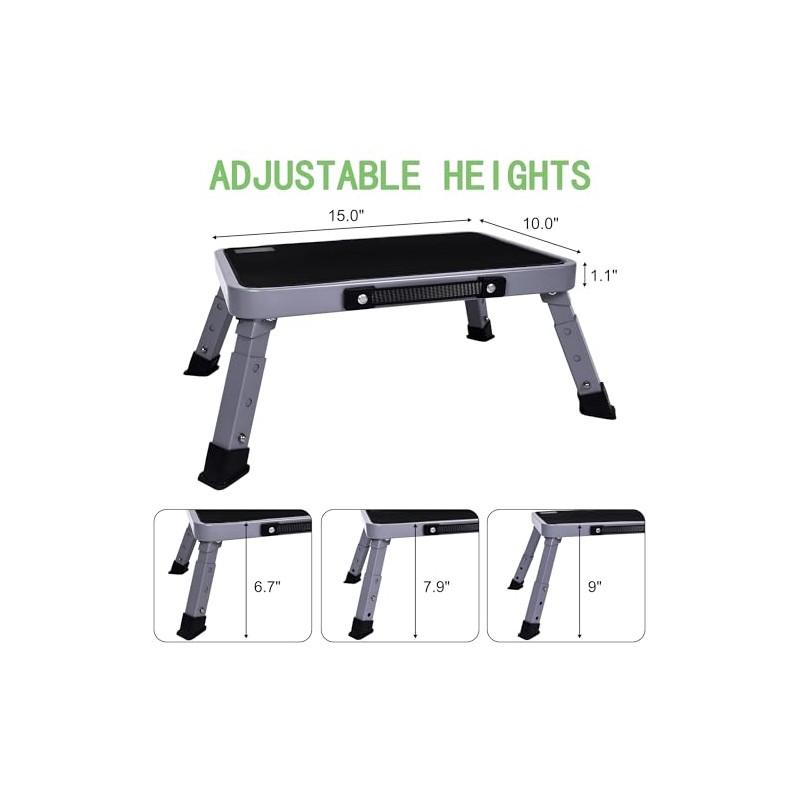 3 Levels Adjustable Folding Step Stool,Foldable RV Step Stool,Safer Metal