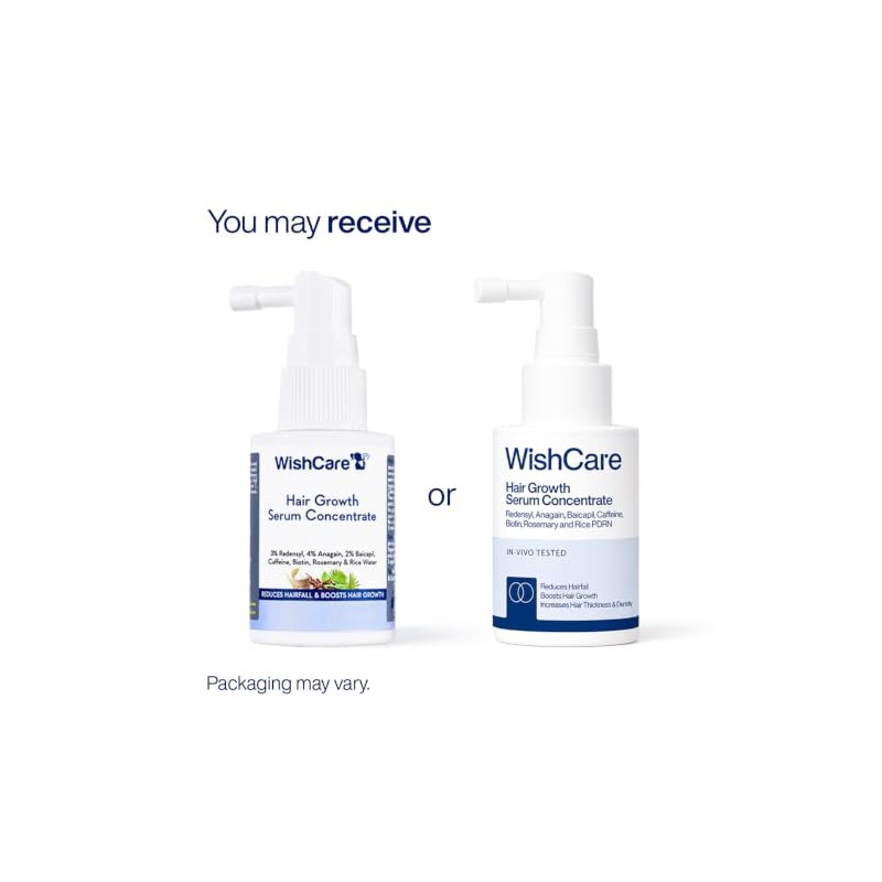 WishCare Hair Growth Serum with Rosemary, Redensyl, Anagain, Baicapil, Caffeine,