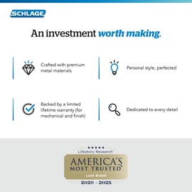 SCHLAGE Accent Lever with Brookshire Trim Non-Turning Lock in Matte Black - Right Handed