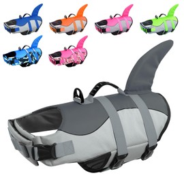 Citétoile Dog Life Jacket with Soft Texture, Floating Device for Pets to go Swimming, Rafting, Boating, Surfing, Water Training, XS - XXL Grey