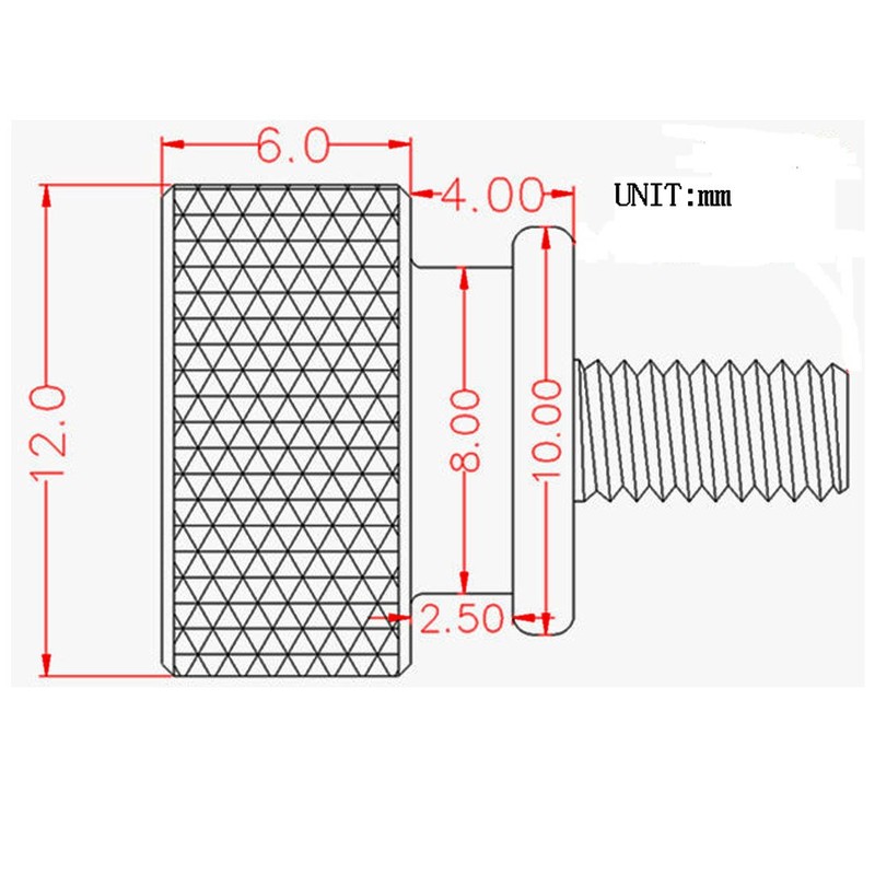 Sourcingmap Computer PC Case 6#-32 Fully Threaded Knurled Thumb Screws