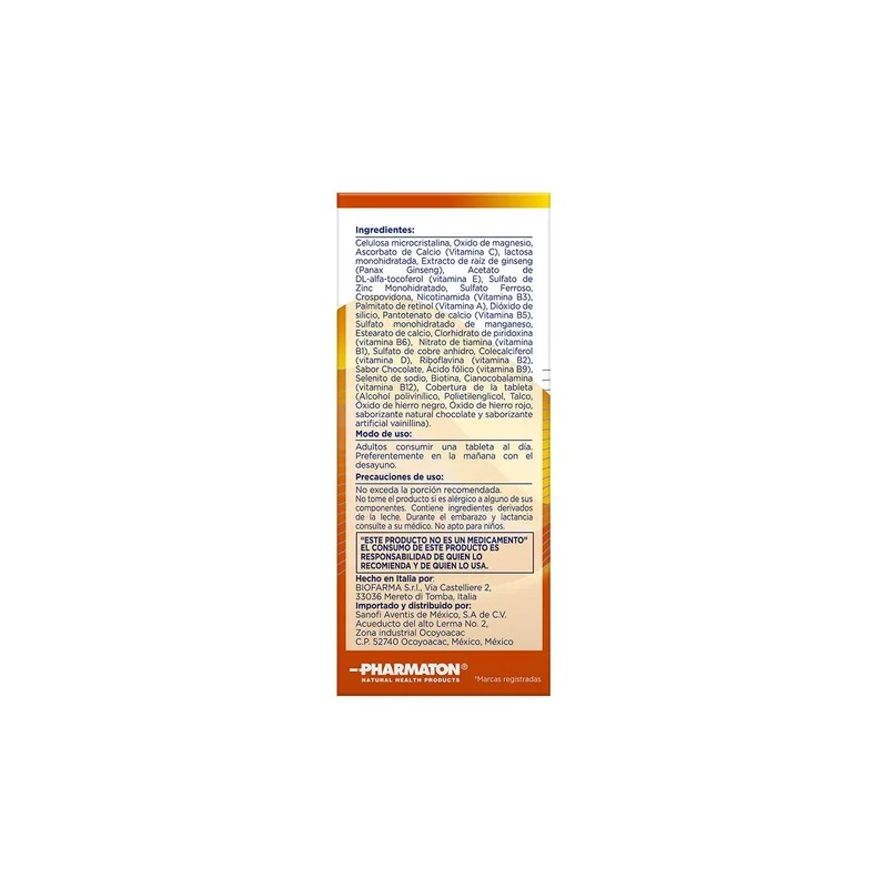 Suplemente Alimenticio Complete Con Ginseng 60 Unidades Pharmaton