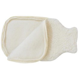 SamWo, Hot Water Bottle Cover 100% Sheep's Wool Without Hot Water Bottle Size: 37 x 21 cm Wool White