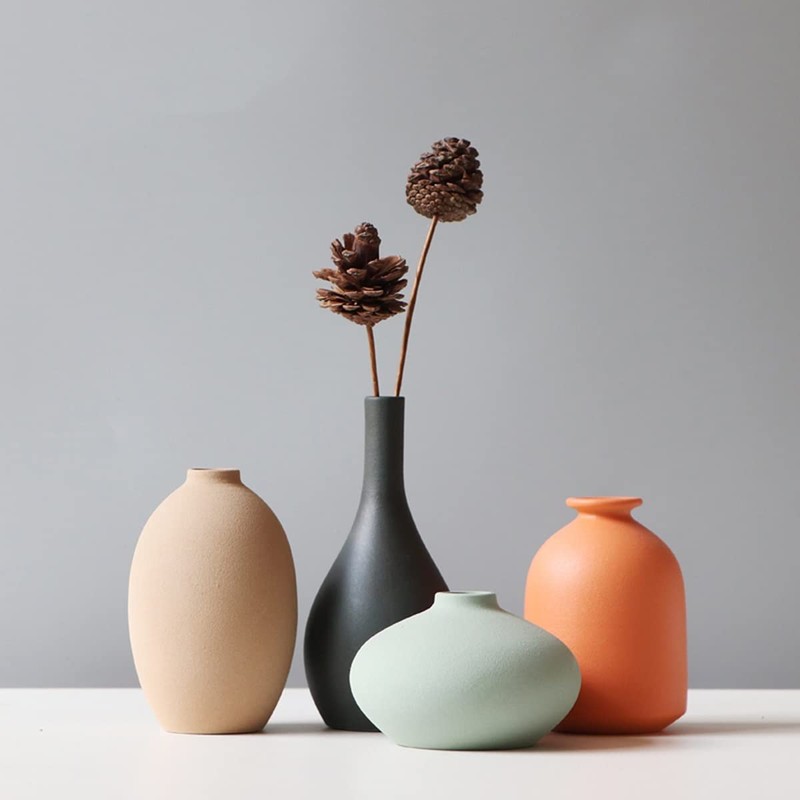 AIVAR Pottery Flower Base Vase Single Vase Nordic Stylish Set