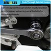 JEUCLEL 10.6-Inch Push through Ratchet, 1/2" Drive, 7.5° return angle,