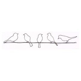 Graham & Brown 41-221 Bird on a Wire Metal Wall Art, Black, 5.00" x 23.00"