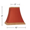 Set of 2 Square Lamp Shades Rust Orange-Red Small 5"
