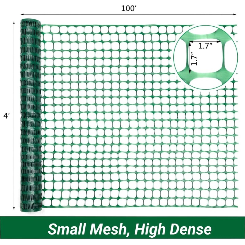 DOEWORKS Green Safety Netting Fence 100Ft X 4Ft Durable Uv