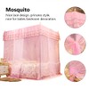 Luxury Princess Three Side Openings Post Bed Curtain Canopy Netting