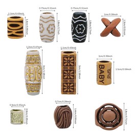 100 Pcs Plastic Dreadlocks Beads Beard Hair Beads Necklace Beard for DIY Bracelet Pendant Beard Hair Pendant Necklace Jewelry