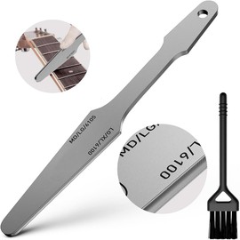 SHENMAIDAY Guitar Fret File, Double-Side Fret Crowning File, Professional Fret File Made of High Carbon Steel for Electric, Acoustic, and Bass Guitars - MD, LG, XL Frets - Includes Clean Brush