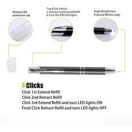 Yacig Pen with Light, Light Up Ballpoint Pen, Bright Lighted Pens for Writing in the Dark Led Light Flashlight Nurses Pen with Light Tip 1 Pack Penlight-White Light
