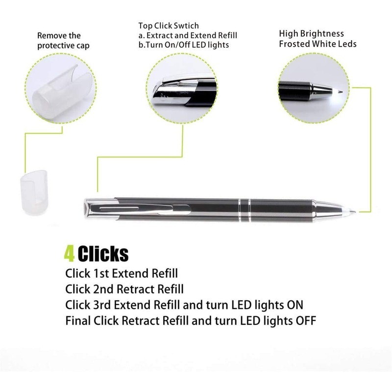 Yacig Pen with Light, Light Up Ballpoint Pen, Bright Lighted