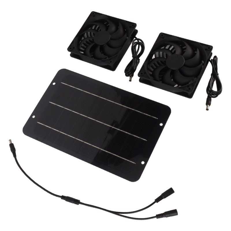 Solar Panel Fan Kit 10W Solar Powered Dual Fans for