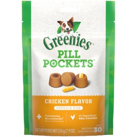 Greenies Pill Pockets for Dogs Large Size, Soft Dog Treats, Chicken Flavor, (6) 7.9 oz. Pouches (180 Treats Total)
