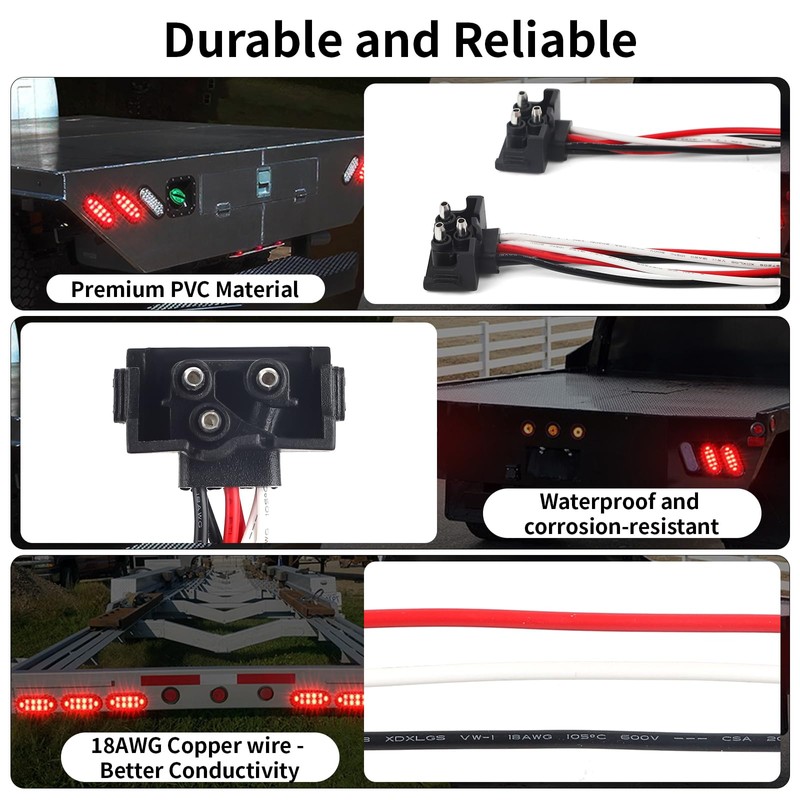 Ronybuy 50x 3 Wire Plugs, Triple Male Bullet Wire Harness