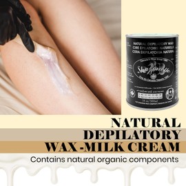 Sharonelle Soft Wax All Purpose Hair Removal Natural Depilatory Canned Wax for Sensitive Skin Canada-Made Melting Wax in Black color Canned Package (6PC, Milk Cream)