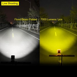 Exzeit 160W Light Pods A Pillar Light Ditch Light, Flood Spot Combo Beam Yellow Black Covers Replaceable Fog Lights for Jeep SUV Motorcycle ATV UTV Offroad Litghting,12V/24V