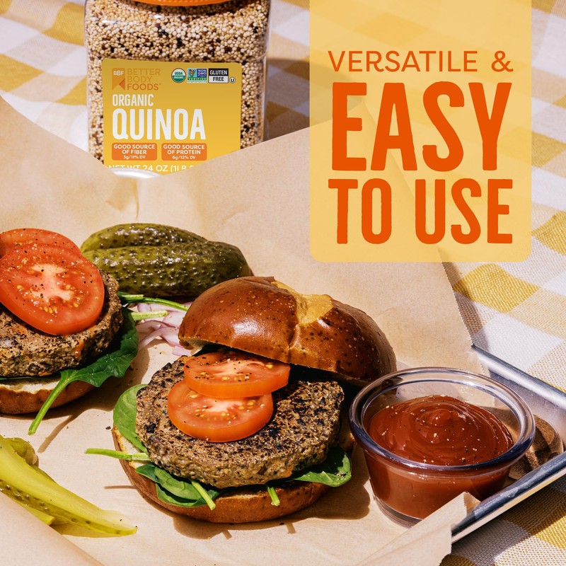 BetterBody Foods Organic Quinoa, Vegan, Gluten Free, Low Glycemic Rice
