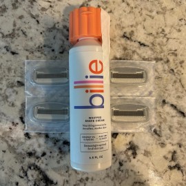 Billie Whipped Shave Cream 6.5 oz NEW with 4 Razor Refill Cart. Grapefuit