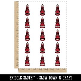 Fairytale Queen Monarch Nobility Medieval Fantasy Temporary Tattoo Water Resistant Fake Body Art Set Collection - 15 2" Tattoos (1 Sheet)