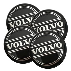 4PCS Wheel Center Caps for Volvo S90 S60 XC60 XC40 XC90 V40 V60 S60 S80, 65mm/2.55" Car Wheel Hub Caps ABS Rim Center Hub Cover (Black)