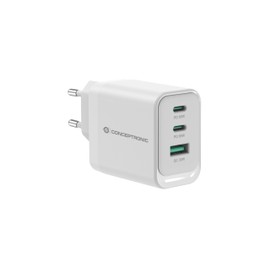 Conceptronic ALTHEA21W65 Ladegerät für mobile Geräte, Universal, Weiß, Netzteil, Schnellladung für den Innenbereich