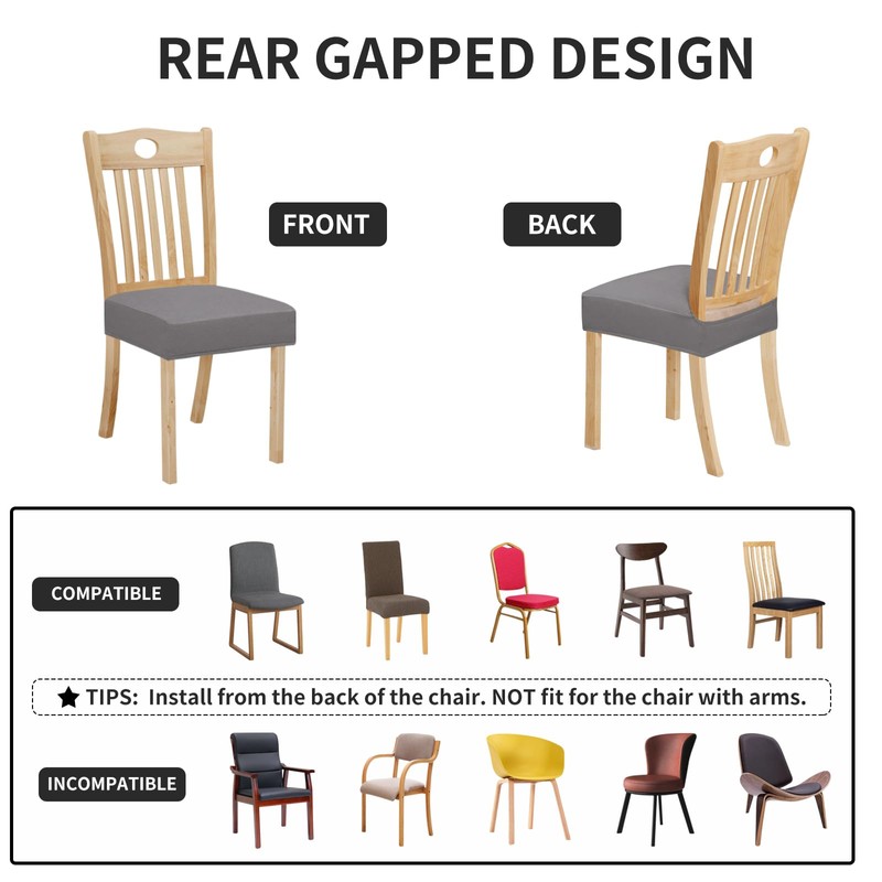 Easy-Going 100% Waterproof Seat Covers for Dining Room Chairs Set