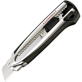 TAJIMA Utility Knife - 1" Aluminist Magazine Snap Blade Box Cutter with Dual Blade Lock & 3 SOLID Rock Hard Blades - ACM-700SC