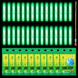 50PCS Fishing Glow Sticks – Night Fishing Glow Sticks for Fishing Pole, High Visibility Float Sticks & Rod Tip Lights, Waterproof Clip-On Glow Sticks for Pole Tips, Bite Alarms and After-Dark Angling