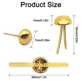 200 Pcs Brass Paper Fasteners, 0.3 x 0.6 Inch, Mini Brad Round Fastener Paper Clips, Round Head Split Pins for Paper Crafts Scrapbooking Cards Photo Walls DIY (Gold,Silver)