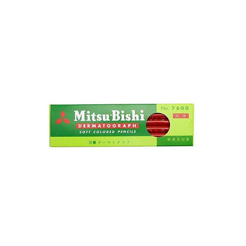 Mitsubishi Pencil/uni Oil Based Dermatograph Red, 12 Pieces (3370631) K7600.15