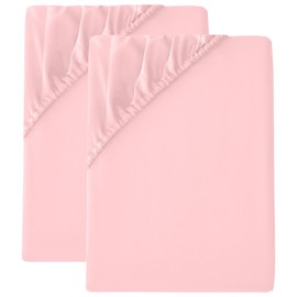 2 Pack King Fitted Sheet (30cm) - Ultra Soft Microfibre Bed Sheets, Elasticated Corners, Wrinkle-Free, Shrink and Fade Resistant, Breathable for King Beds (King, Pink)
