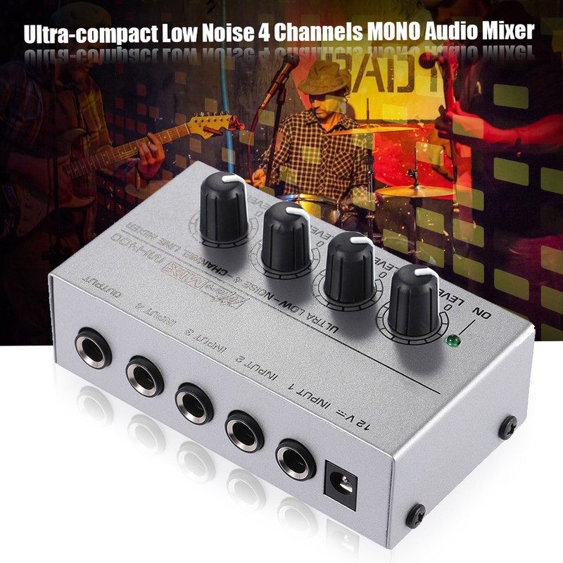 MX400 Ultra-compact Low Noise 4 Channels Line Mono Audio Mixer
